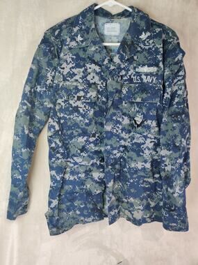 Vintage Retired Navy Blue Camo Uniform Set Size Small Regular Shirt and Pants